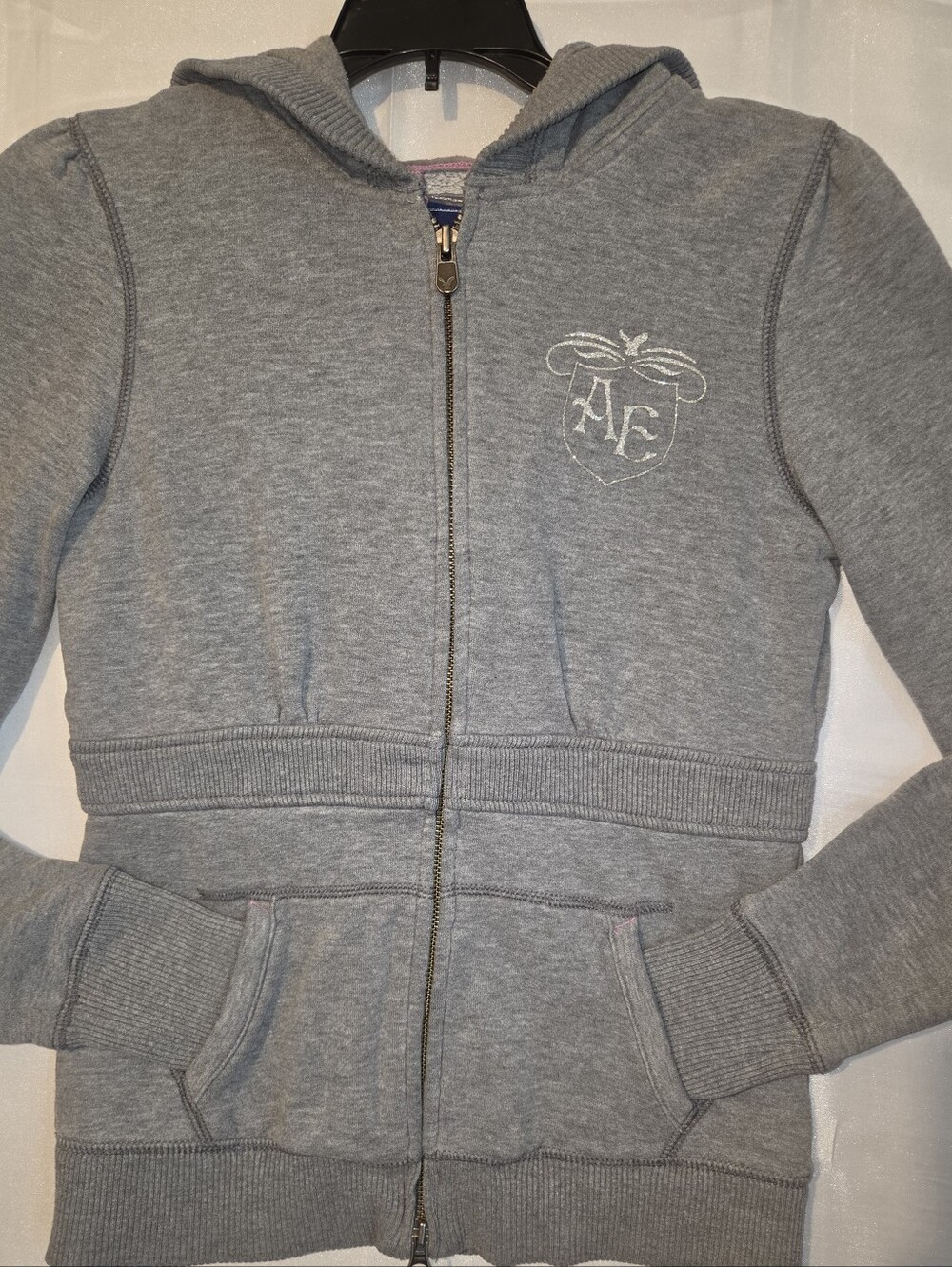 American Eagle Outfitters Gray Girls Zip-Up Hoodie. M